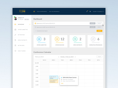 Dashboard Design application calendar clean dashboard isoflow law minimal ui web