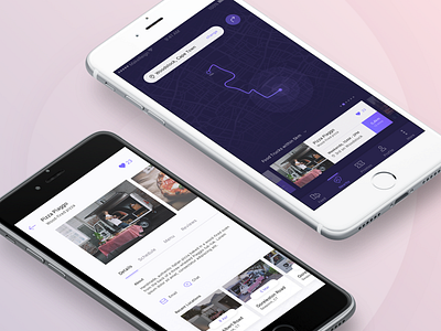 Food Truck Discovery App Progress dark detail food ordering app food truck interface ios light map minimal mobile mockup ui ux