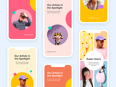 "Nice colors" - The Collection 😅 branding circle clean collection color colorful creative design grid instagram story ios iphonex layout layout design marketing mobile pastel social media templates ui
