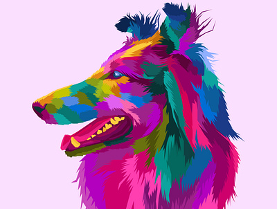 colorful dog pop art animals art cat design dog dribbble illustration pop art typography wpap