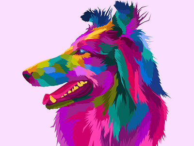 colorful dog pop art