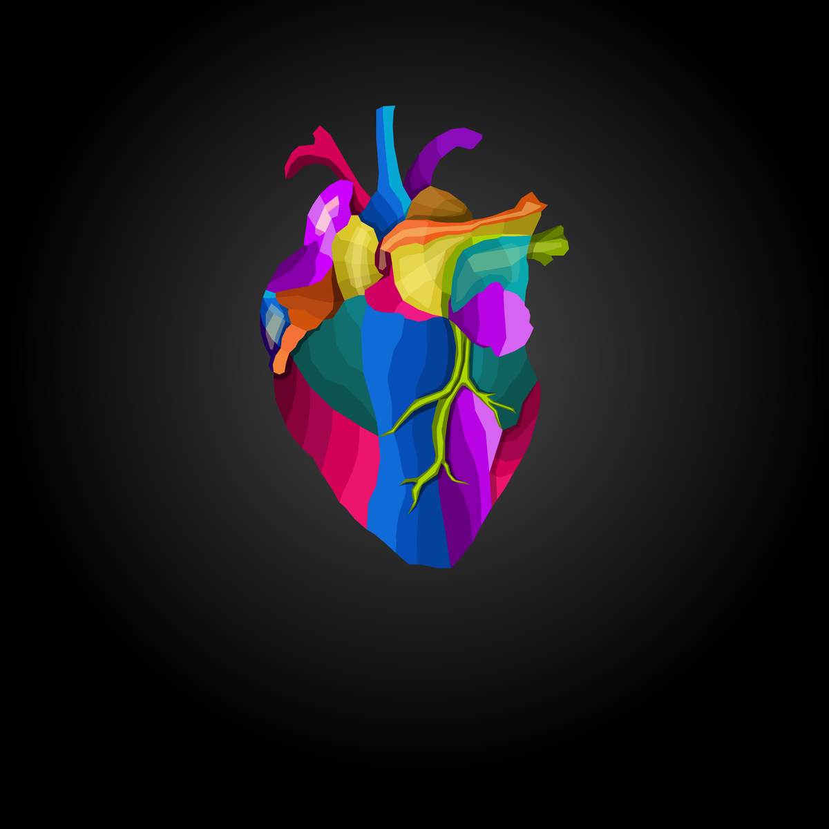 colorful heart beautiful creative artwork vector illustration by ...