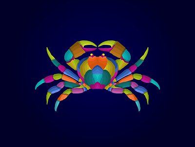 colorful crab pop art vector style animals animation art branding colorful design dribbble illustration pop art wpap