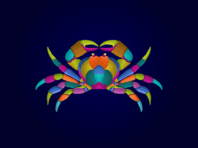 colorful crab pop art vector style