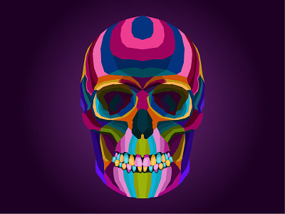 colorful skull creative artwork pop art portrait animation art colorful design dribbble illustration logo pop art vector wpap