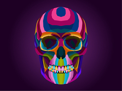 colorful skull creative artwork pop art portrait