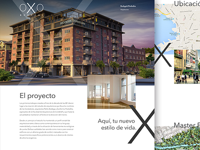 OXO Real Estate interface landing one page real estate ui user ux