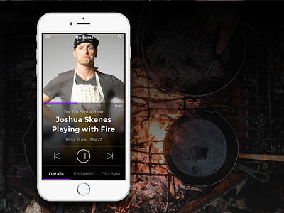 Podcast app app clean ferris fire interaction mobile podcast tim uiux user web