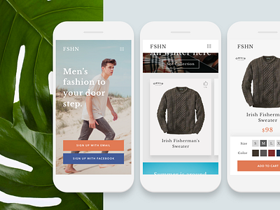 FSHN :: App app fashion flat iphone men palm responsive ui ux x