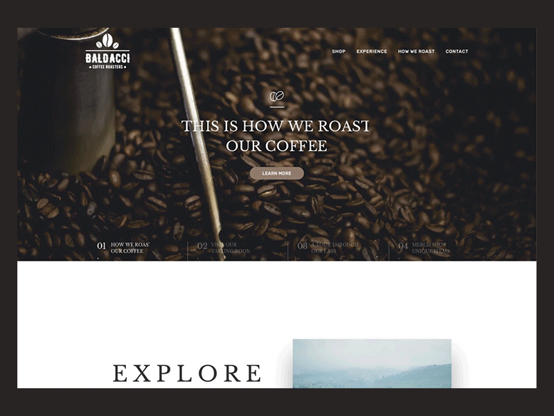 Coffee Shop - Landing animation clean coffee ecommerce gif illustrations iterations landing minimal roasters ui ux