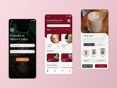 coffee ecommerce app app design icon minimal typography ui ux