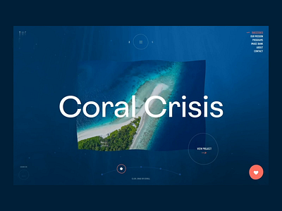Ocean project - underwater slider effect animation blue coral creative design digital ocean orange ui ux wave web web design website