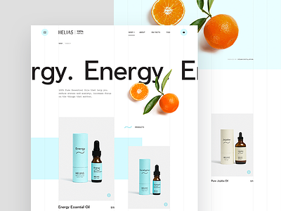 Helias oils - Energy product blend aromatherapy clean creative design digital essential mockup oil orange ui ux web web design website