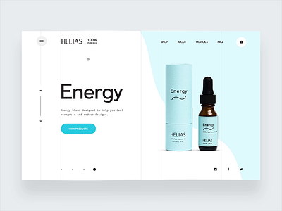 Helias Oils - hamburger navigation clean design digital ecommerce essential hamburger health mockup navigation oil product ui ux web website