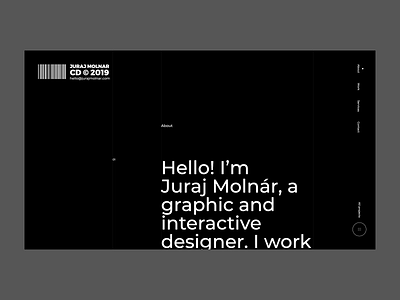 Juraj Molnár - intro animation animation big black clean creative director portfolio scroll typography ui ux web web design website