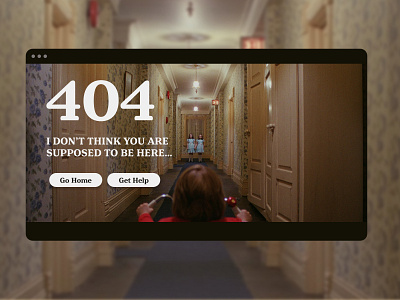 Day 8 - 404 Page 100daychallenge 404 404 error page movie shining ui