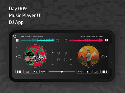 Day 9 - Music Player 100daychallenge design hiphop illustration music music player ui