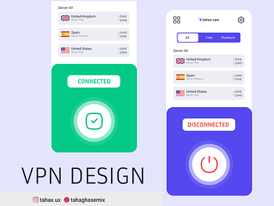 vpn design app app design bank cart crypto design figma illustration logo tahaghasemix tahaux tahax ui vpn vpn design