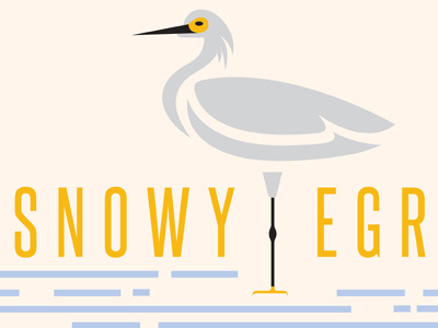 Snowy Egret animal bird design icon illustration snowy egret species cards symbol
