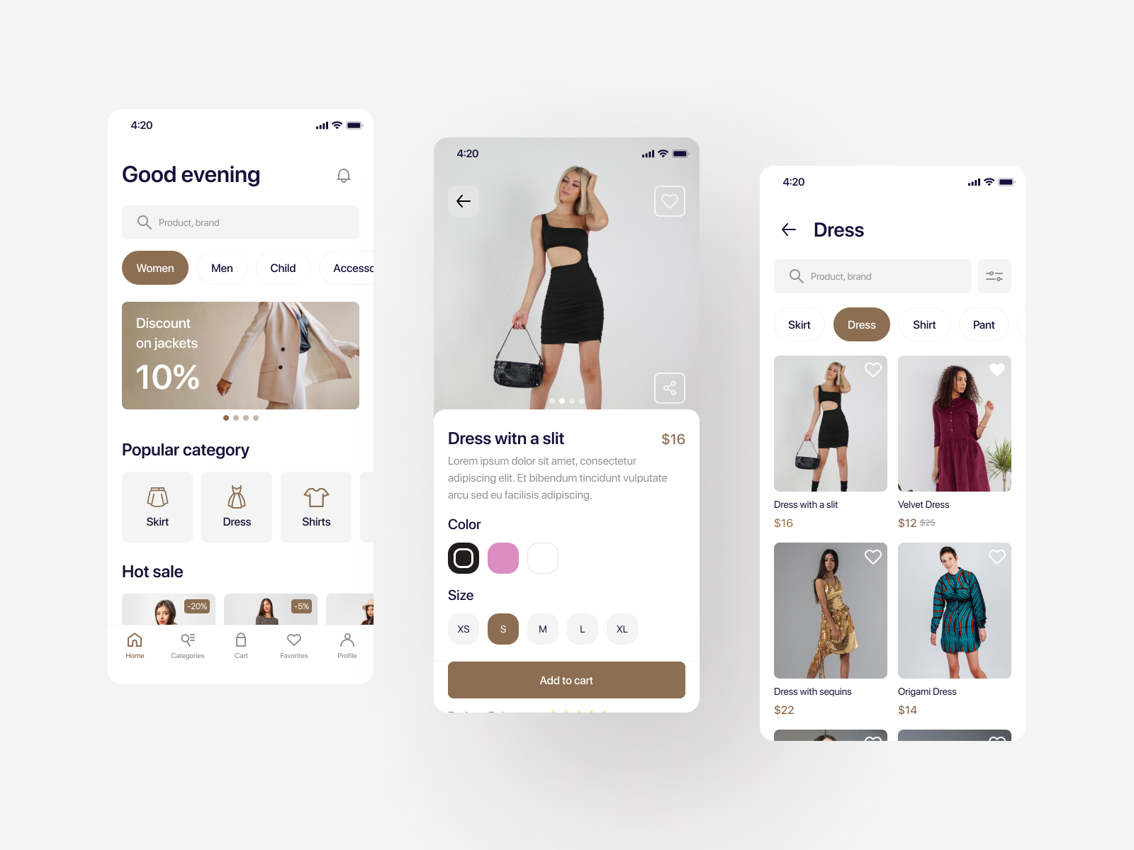 Clothing store ios app by Alexandra Drygina on Dribbble