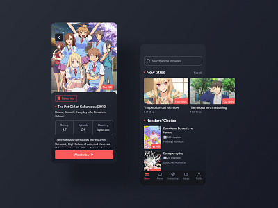 Anime watch manga app android anime app design ios manga mobile player ui watch web