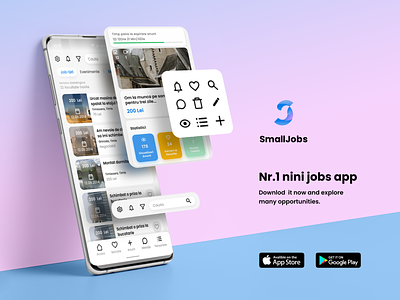 Mini jobs Mobile Application app concept graphic design mockup ui ux