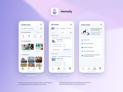 Homely app crafting diy fun modern projects ui ux