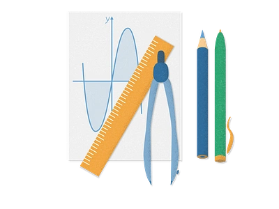 Maths stationery set Illustration adobe photoshop design illustration landing math mathematics school stationery study