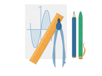 Maths stationery set Illustration adobe photoshop design illustration landing math mathematics school stationery study