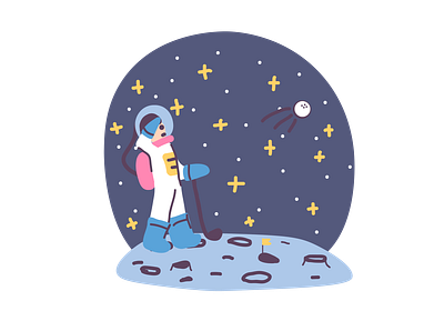 Astronaut is golfer adobe illustrator art astronaut golfer illustration pluto space vector vector illustration