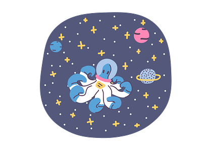 Astronaut is octopus adobe illustrator art astronaut illustration octopus pluto space vector vector illustration