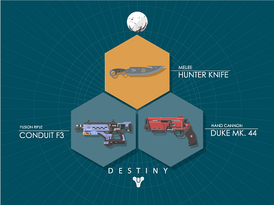 destiny the game flat illustration