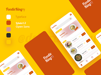 FoodieKing app app branding delivery design food mobile restaurant ui ux