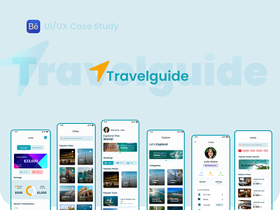 Travelguide UI/UX CaseStudy app case design mobileapp prototype travelapp ui ux