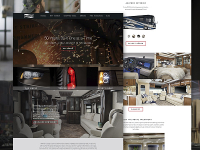 Newmar Website motorhome ui web design website
