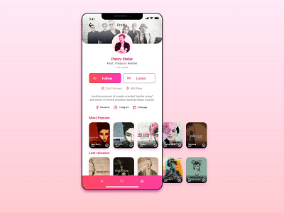 User Profile - #DailyUI 0006 app dailyui dailyuichallenge music ui user profile