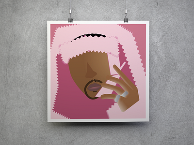 Pink Cam'ron Digital Art Poster design graphic design hip hop illustration minimalist pink pop culture poster vector