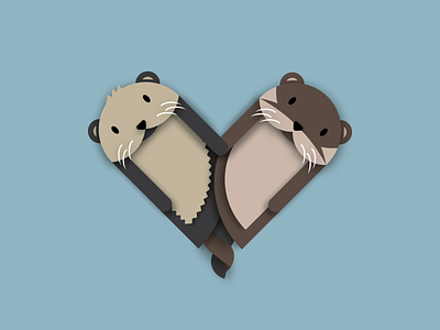 Otterly Beautiful animal design graphic design icon illustration logo otters vector weekly warm up