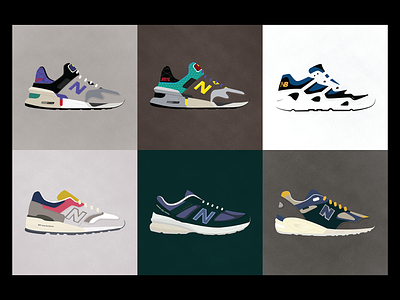 New Balance - a Year in Review art branding design digital art graphic design illustration minimalist new balance poster shoe sneakers vector