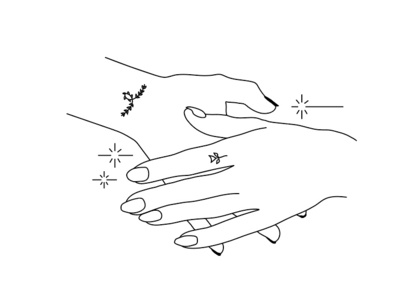 LOVE ALWAYS caring hands illustration love