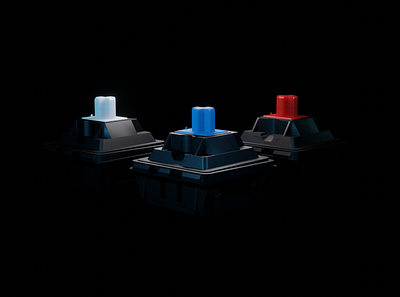 3D modeled keyboard switches 3d 3dmodeling blender blender3d design