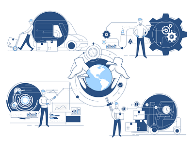 Rotation Illustration cycle design illustration style