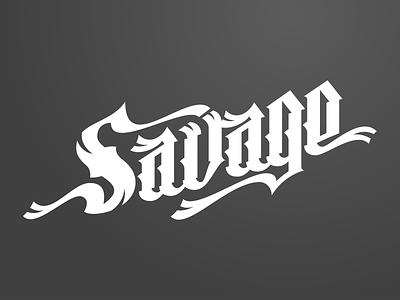 Savage blackletter lettering logotype