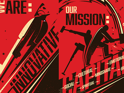 Brand Posters design illustration innovative mission posters rocketeer