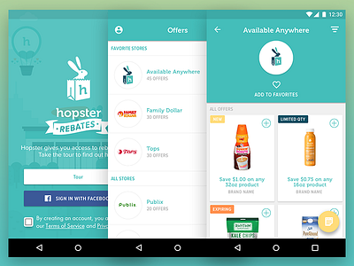 Hopster Rebates android app bunny offers rebates screens