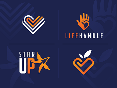 Random Logos check hand health heart star