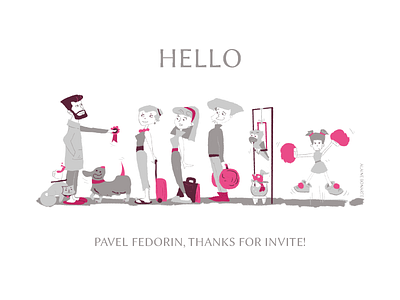 Hello and thank you! firstshot hellodribbble illustration thankyou