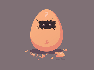 Who's there? cartoon character design egg illustration piispanen pink
