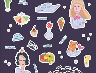 Stickers "Cruise" cruise illustration stickers
