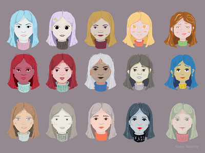 Girl faces character design face girl illustration